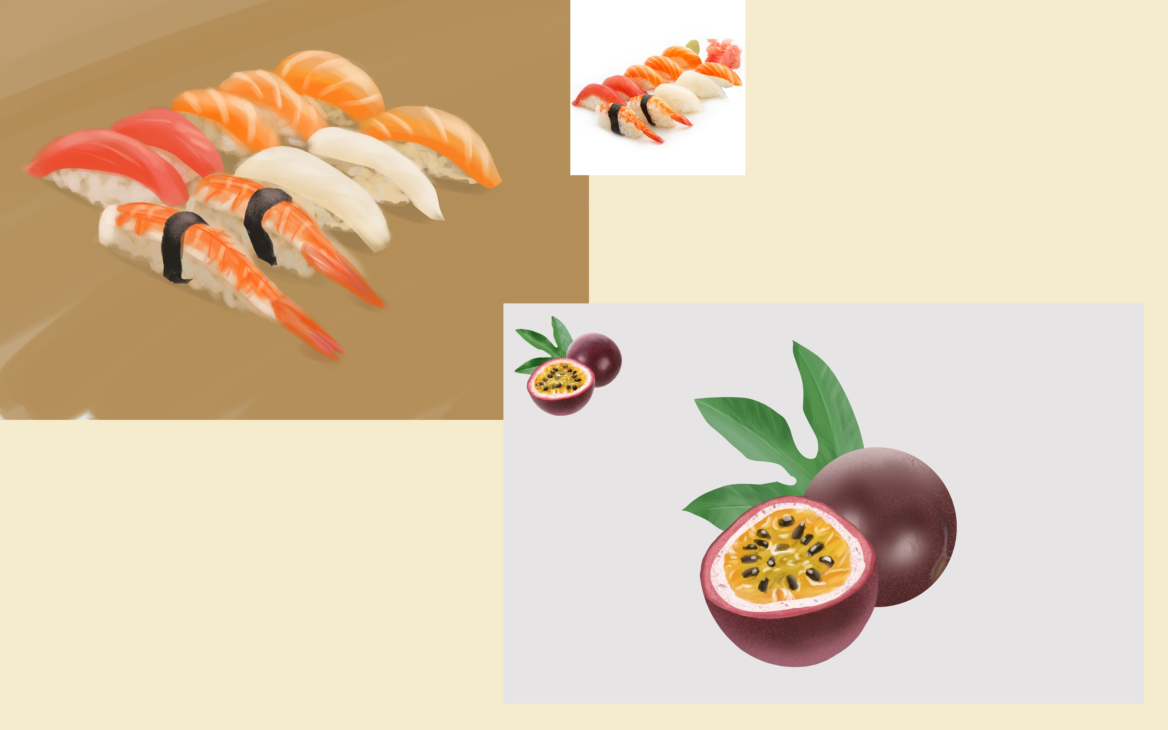 étude fruit sushi par trap021