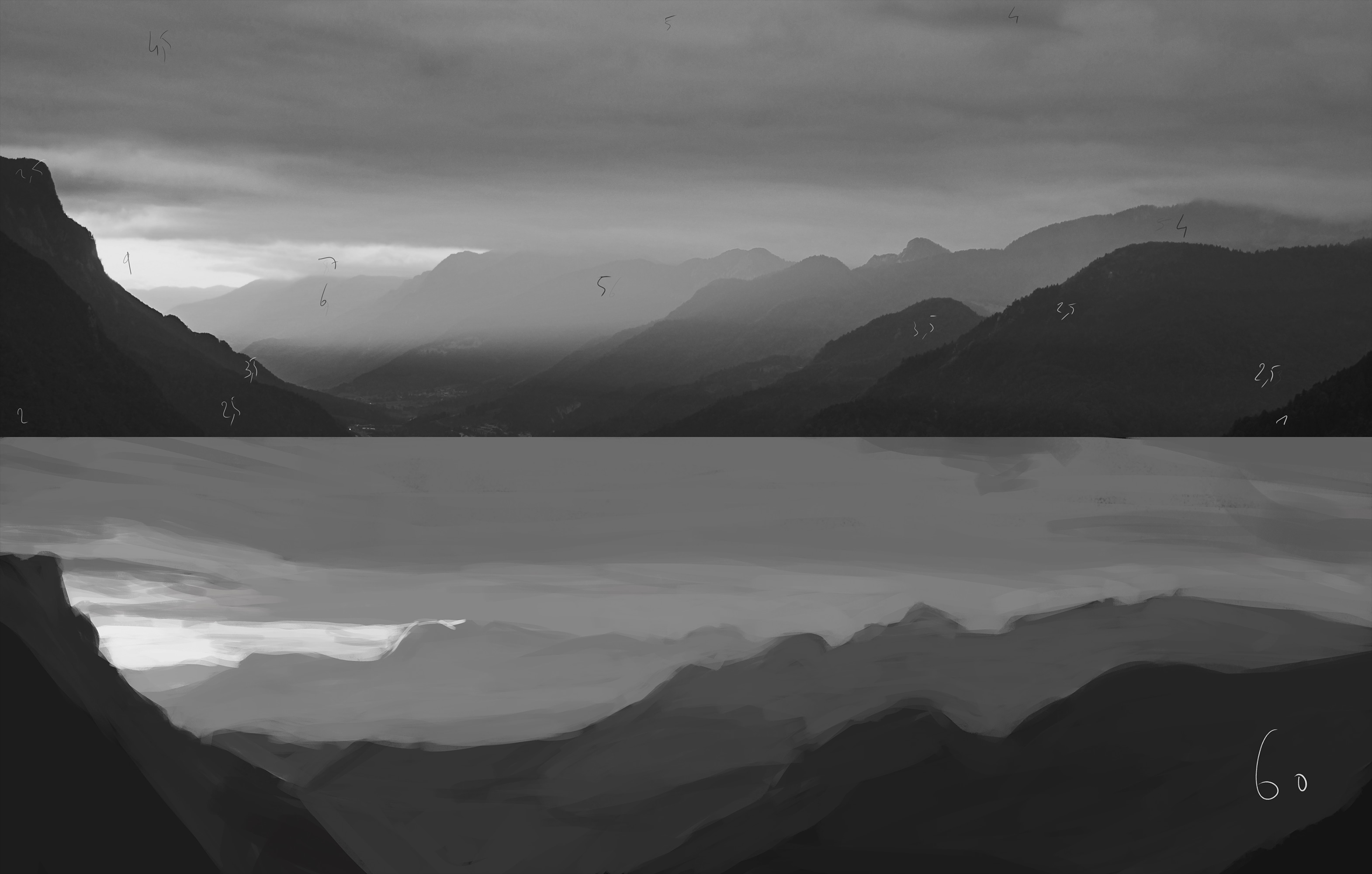 Chapitre 4 : Exercice 1 Etudes en niveaux de gris. par krello