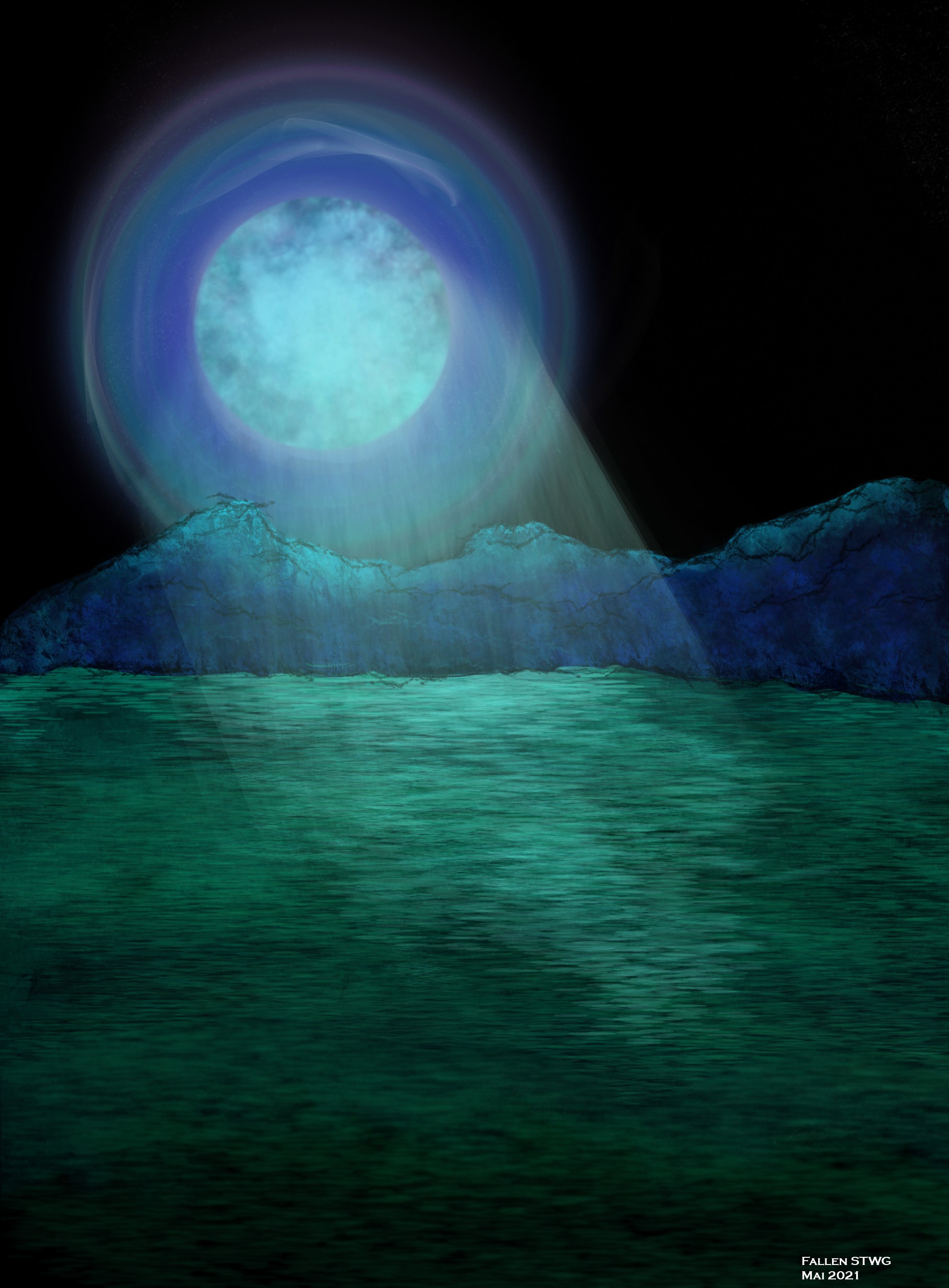 Montagnes de nuit par Fall STWG
