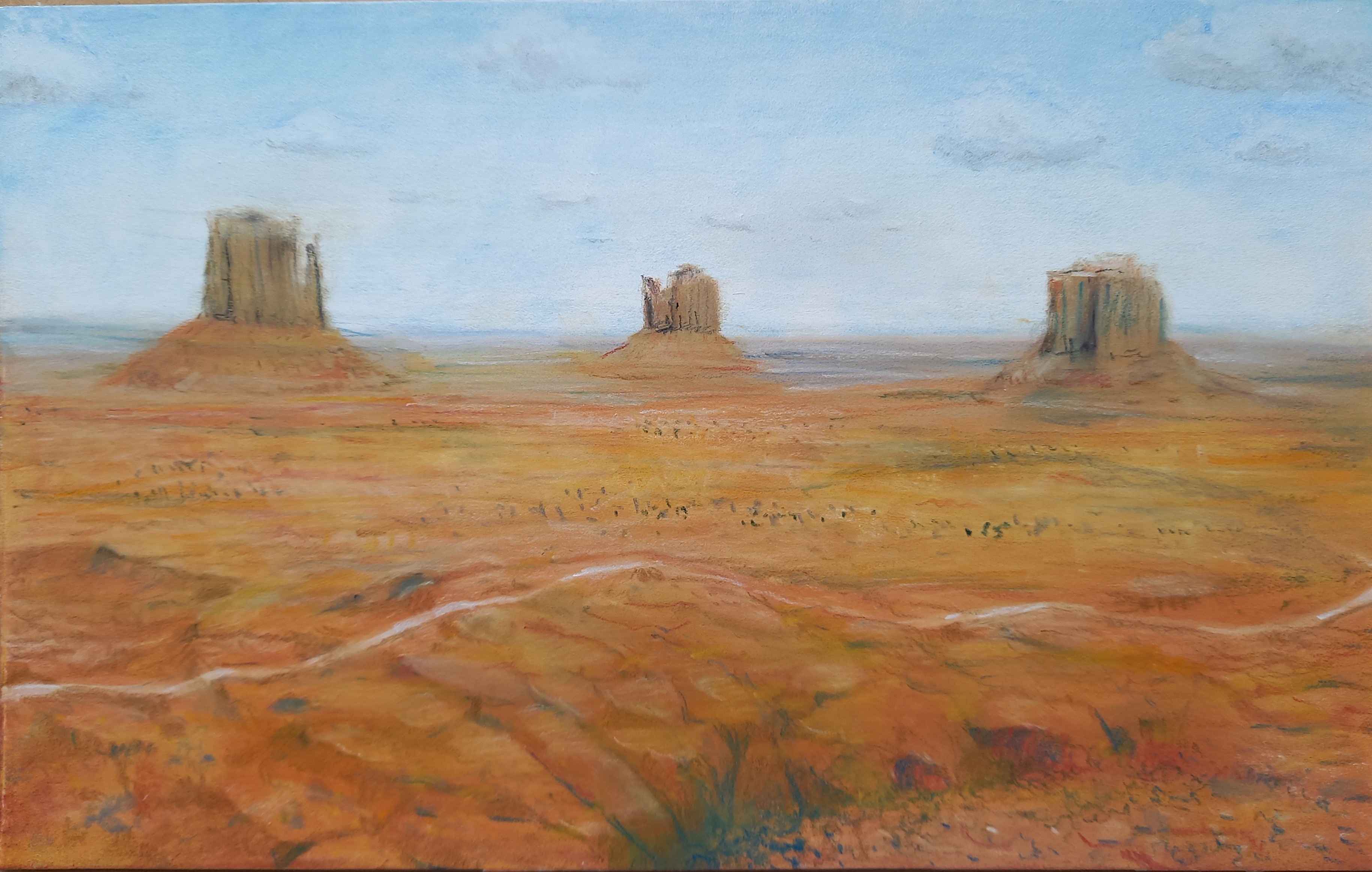 Monument Valley aux pastels secs par Eric