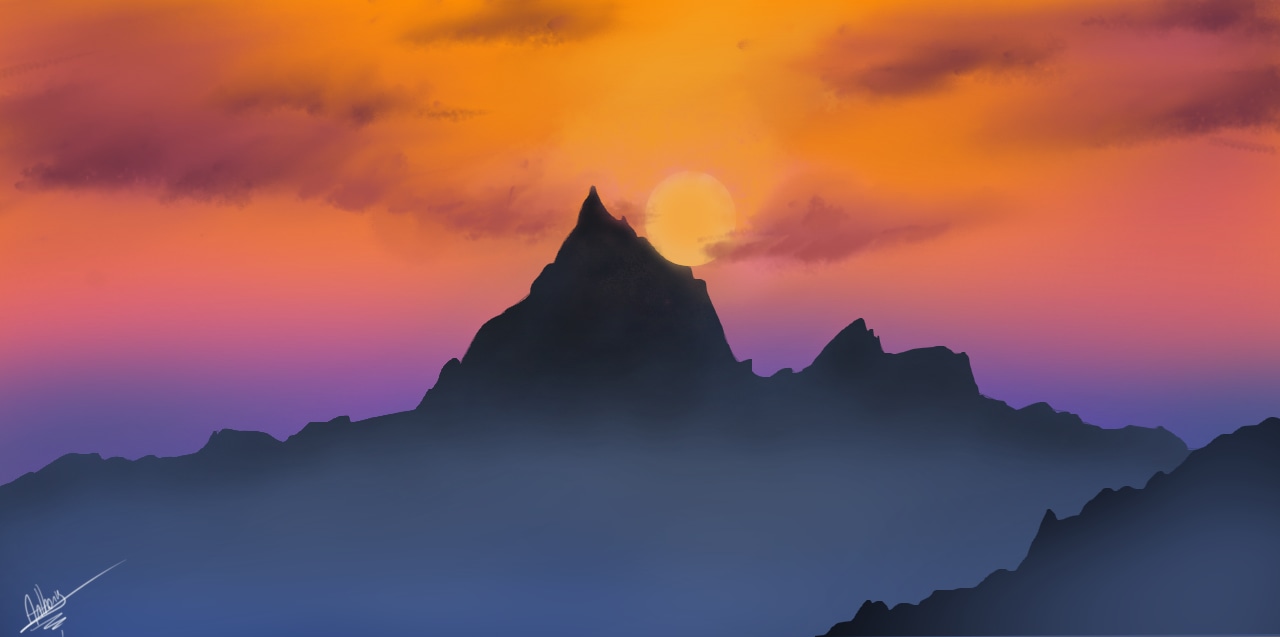 Mountain sunset par Aycee974