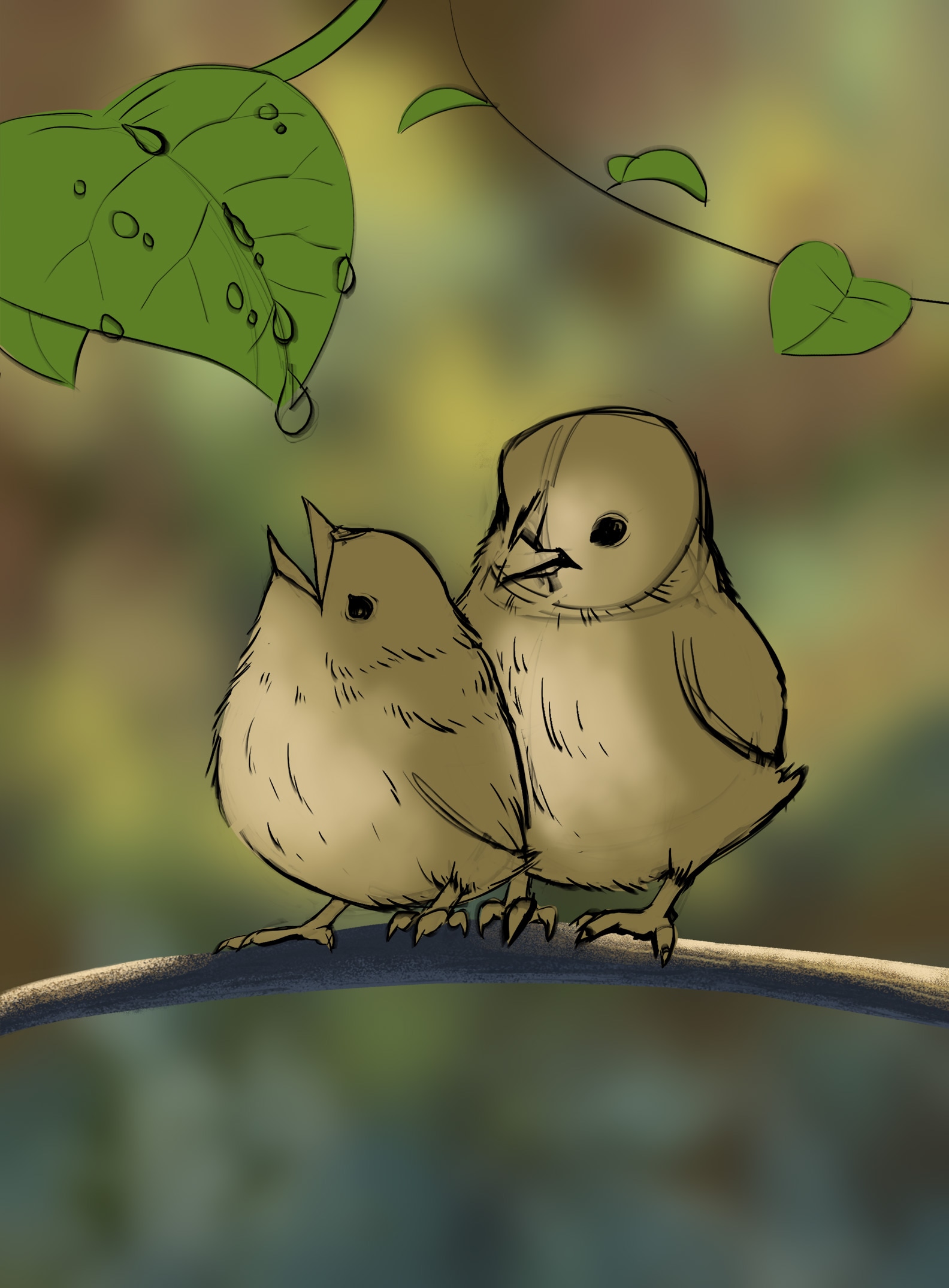 P1 - CH2 - Ex 6 : Croquis des oisillons par Chaber