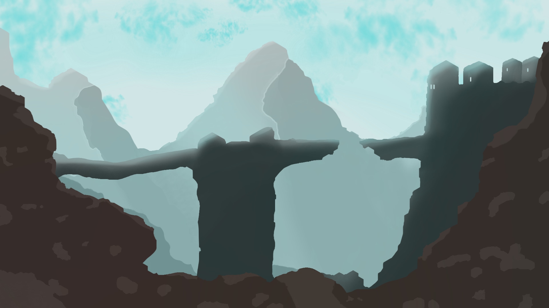 Exercice 4 - "Paysage de fantasy".  1 Heure par yanguel