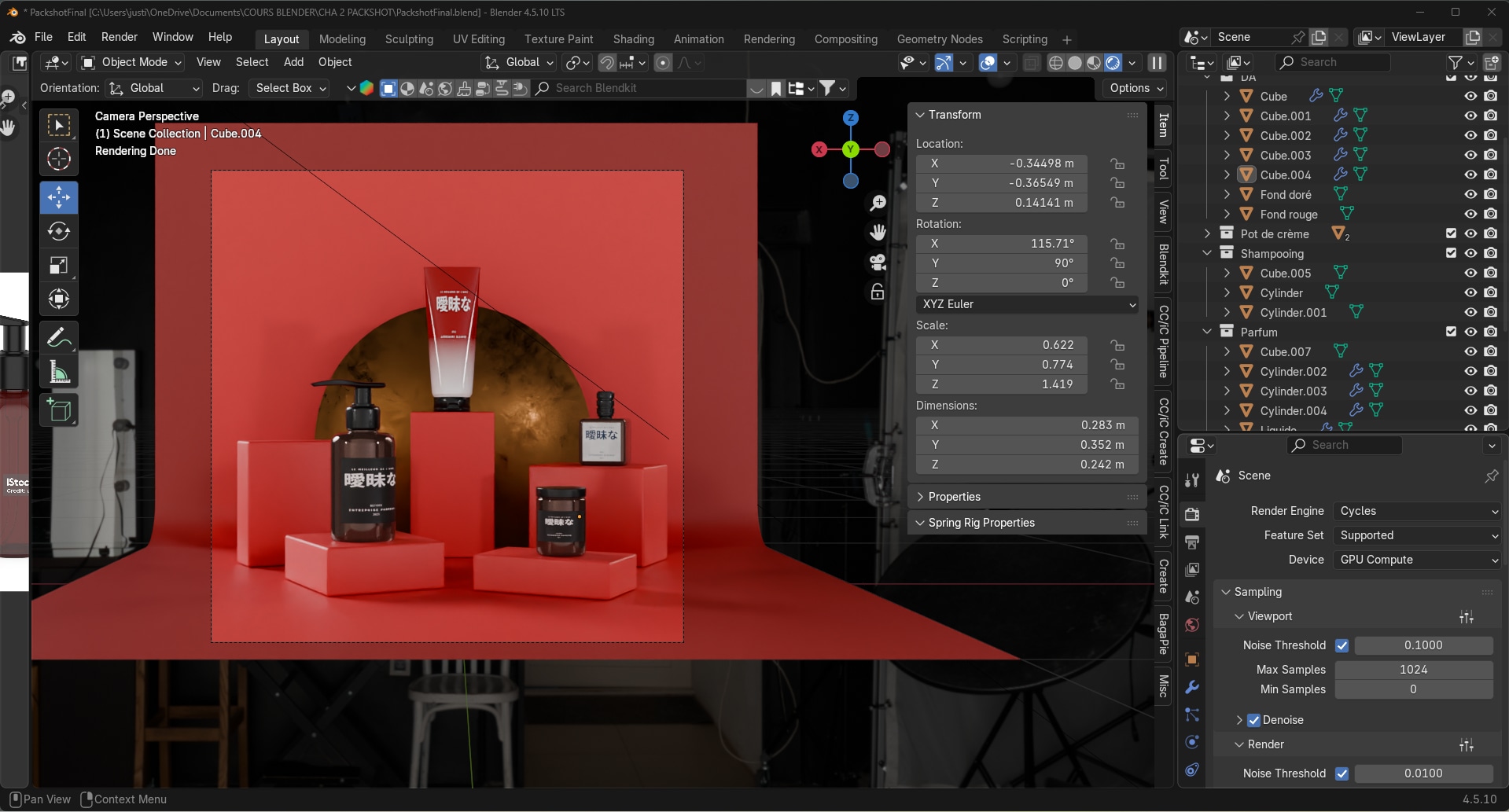 Packshot 3D de cosmétiques par Succub N Roll