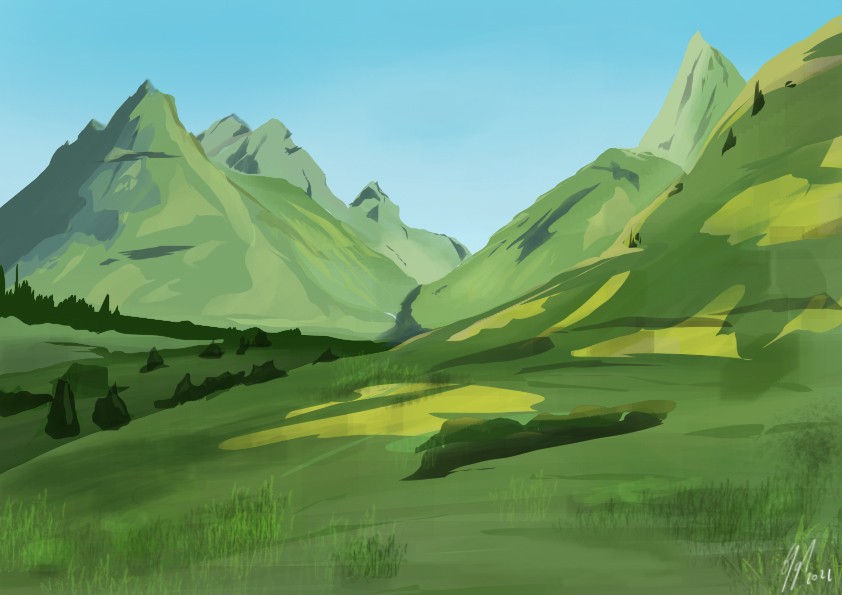Paysage Montagne estival par __Ghislain__