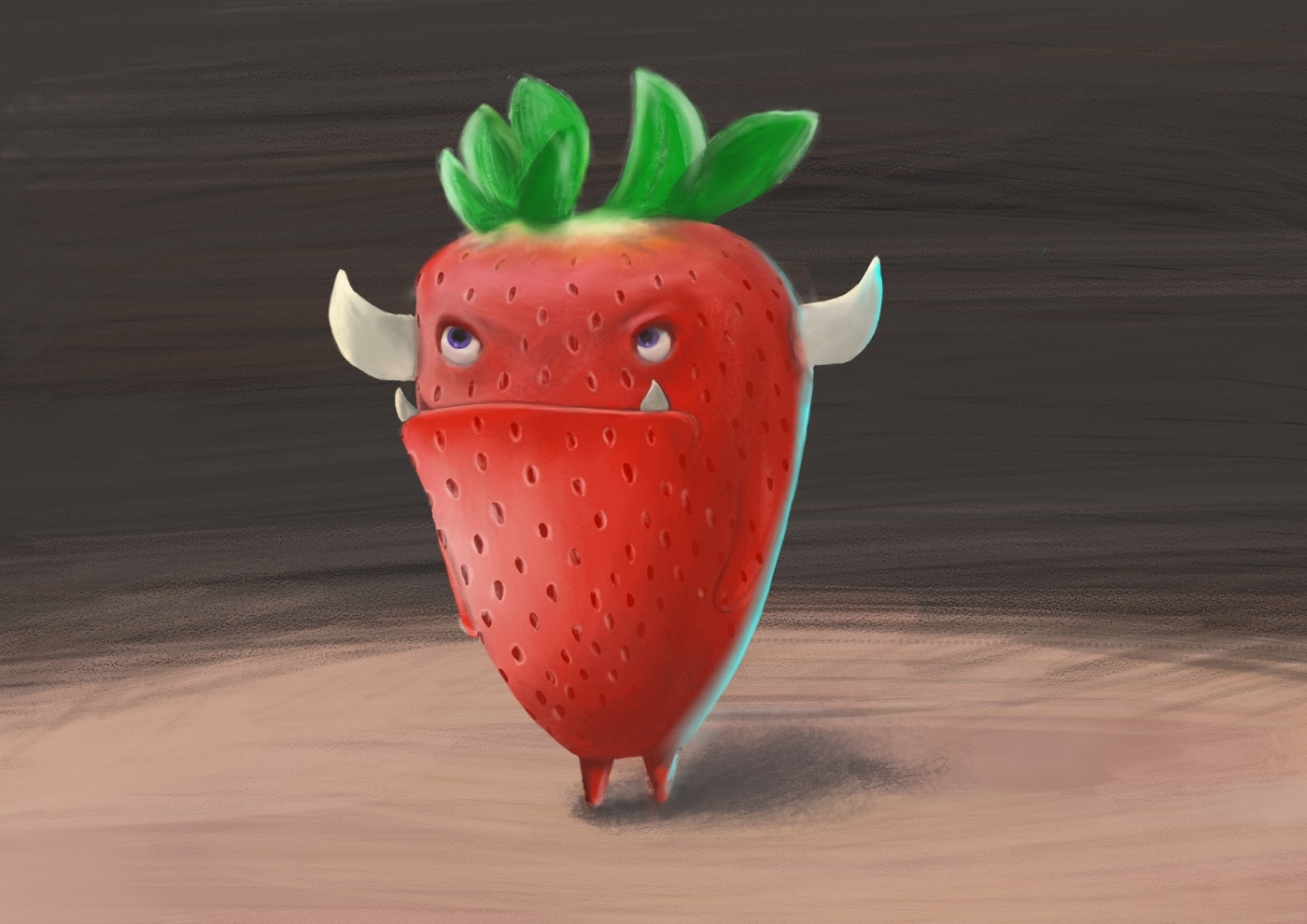 La fraise pas contente ! par dari