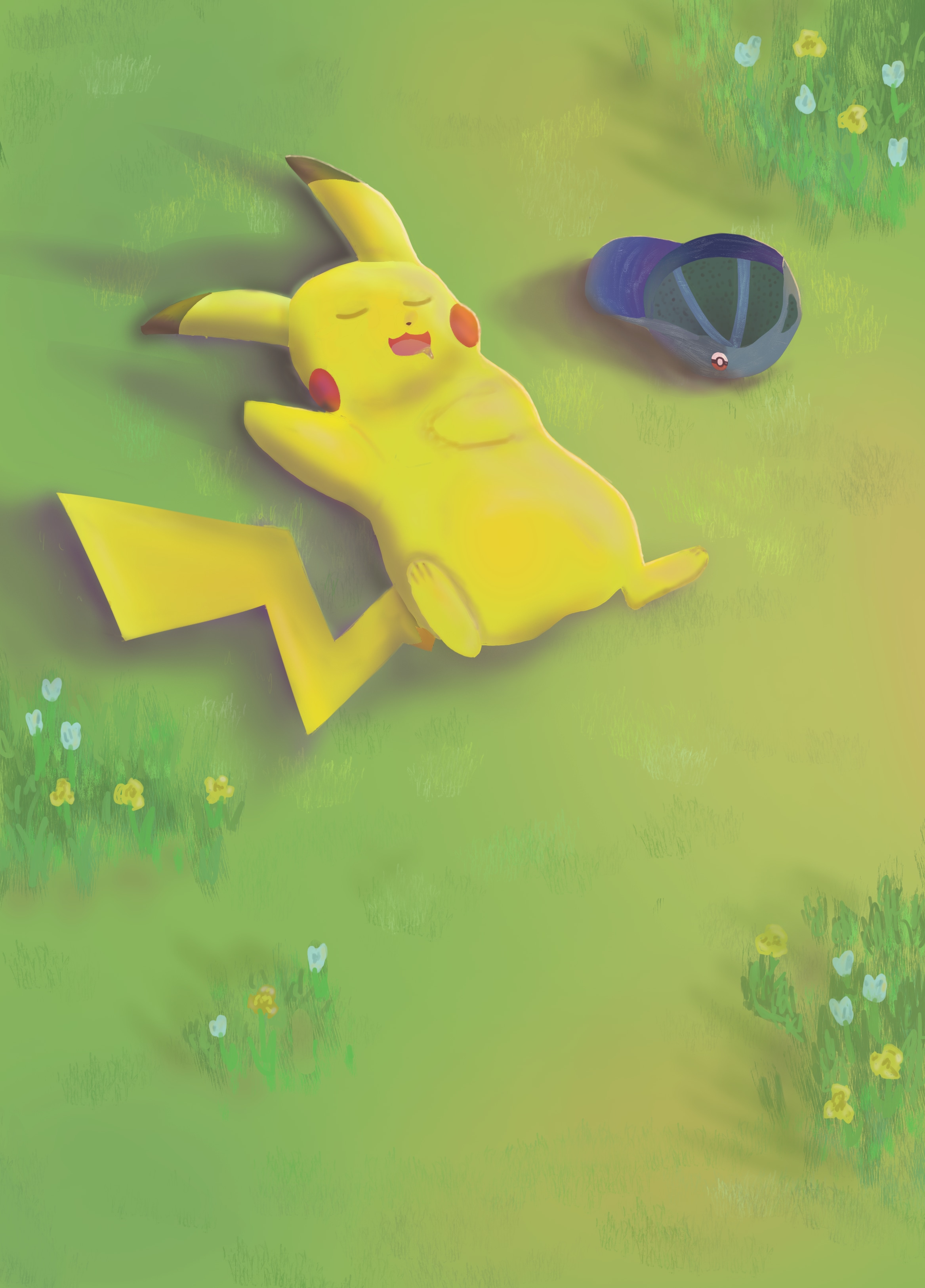 Pikachu sieste au soleil par redouane