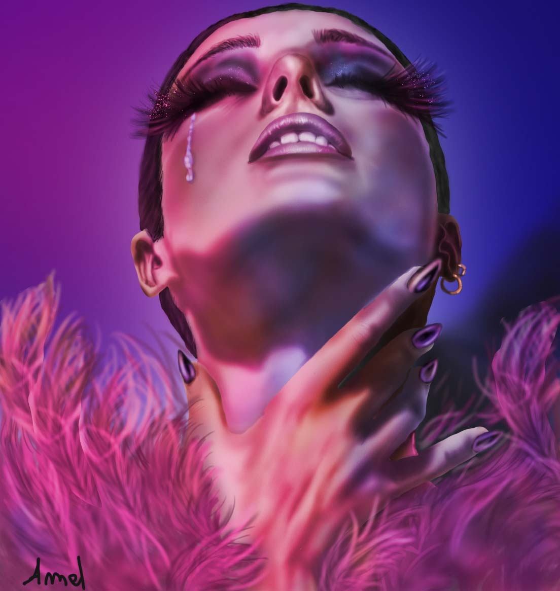 portrait modifié néon par tatooam