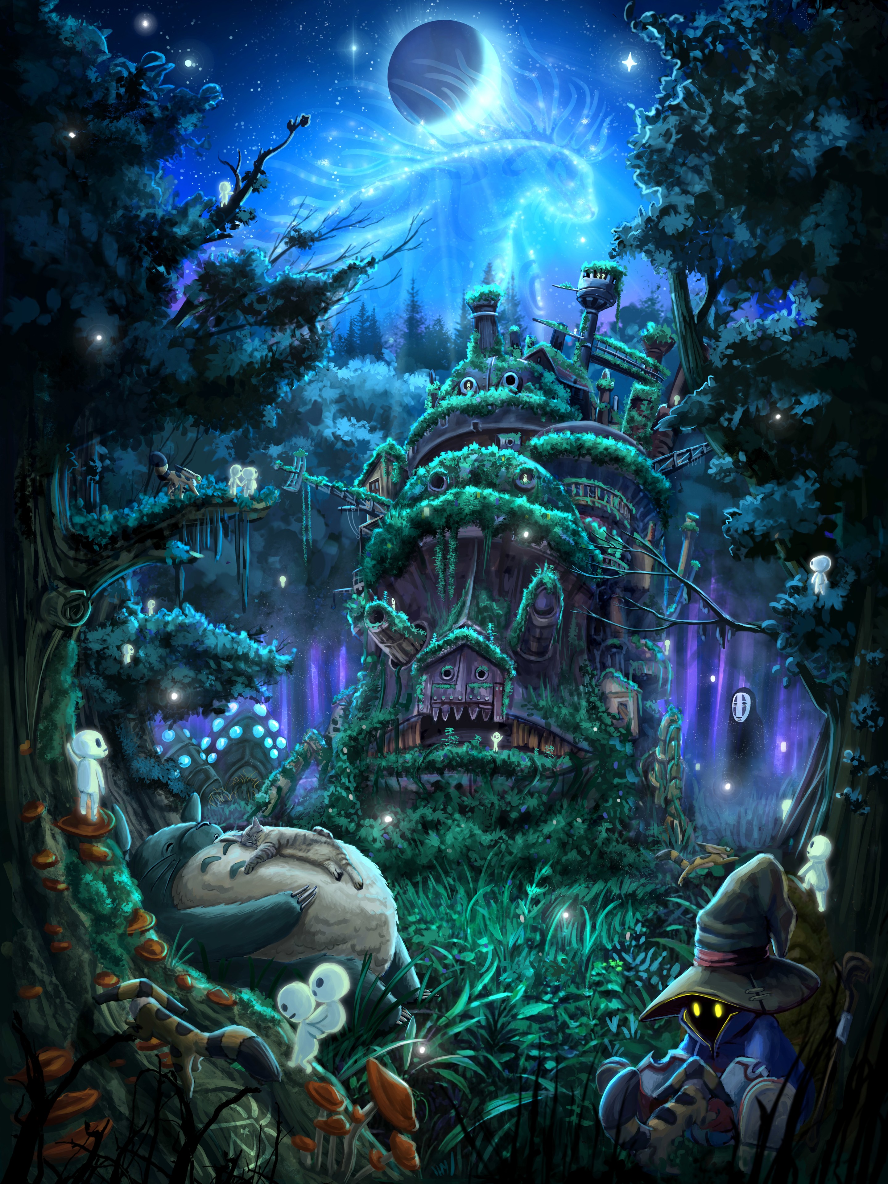Poster forest Ghibli x FFIX par Nico Square