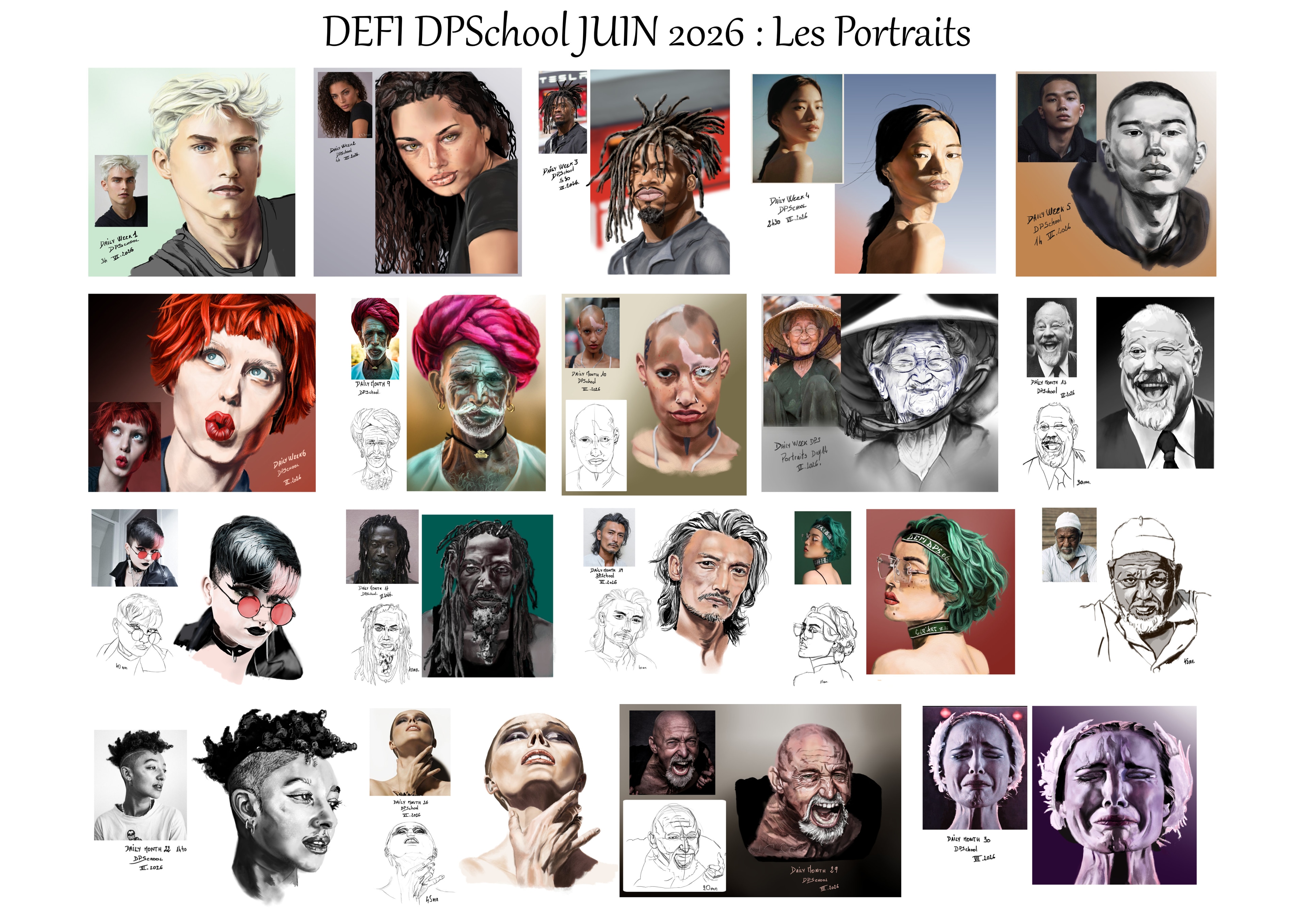 daily month juin 2026 portraits recap par djeidjei