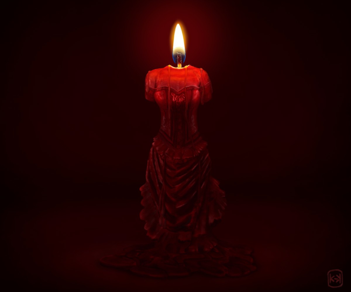 red dress candle par Kyam