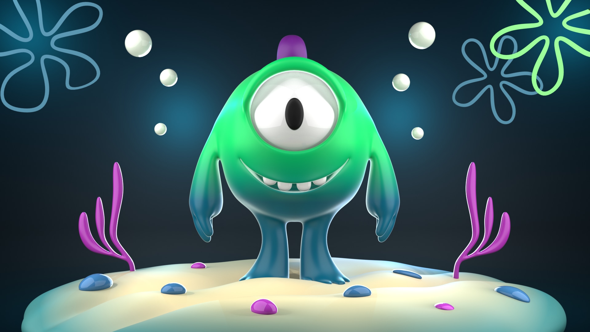 Créatures Marines Cartoon Modélisation 3D Blender par Vany