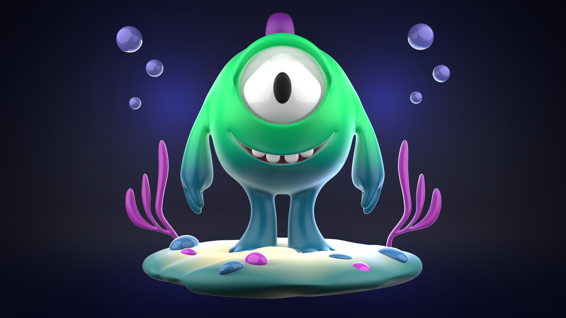 Créatures Marines Cartoon Modélisation 3D Blender par Vany