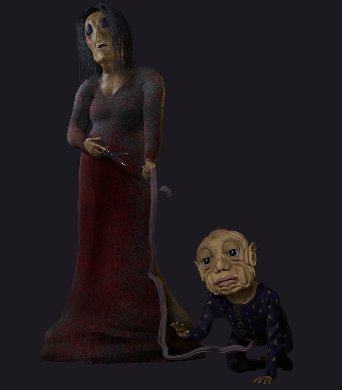 [3D] Femme enceinte dérangeante. par Olympeak