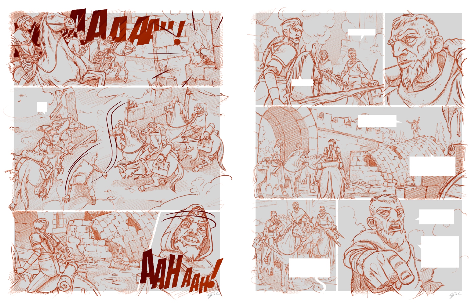 Les Chroniques de Bïmboll - Livre 2 (sketch d'une double planche) par gtpix