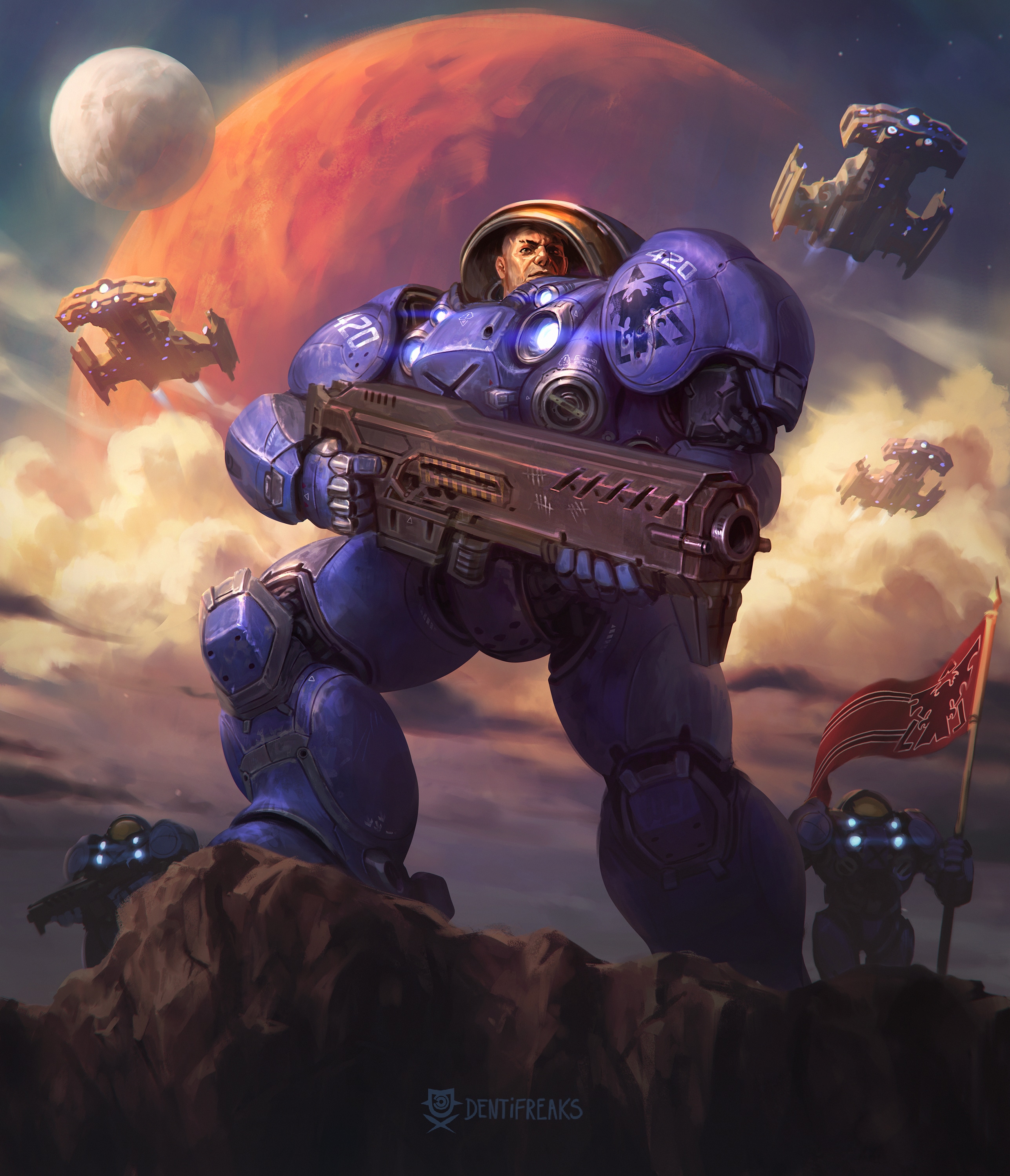 Starcraft marine - remaster d'une vieille illus par dentifreaks