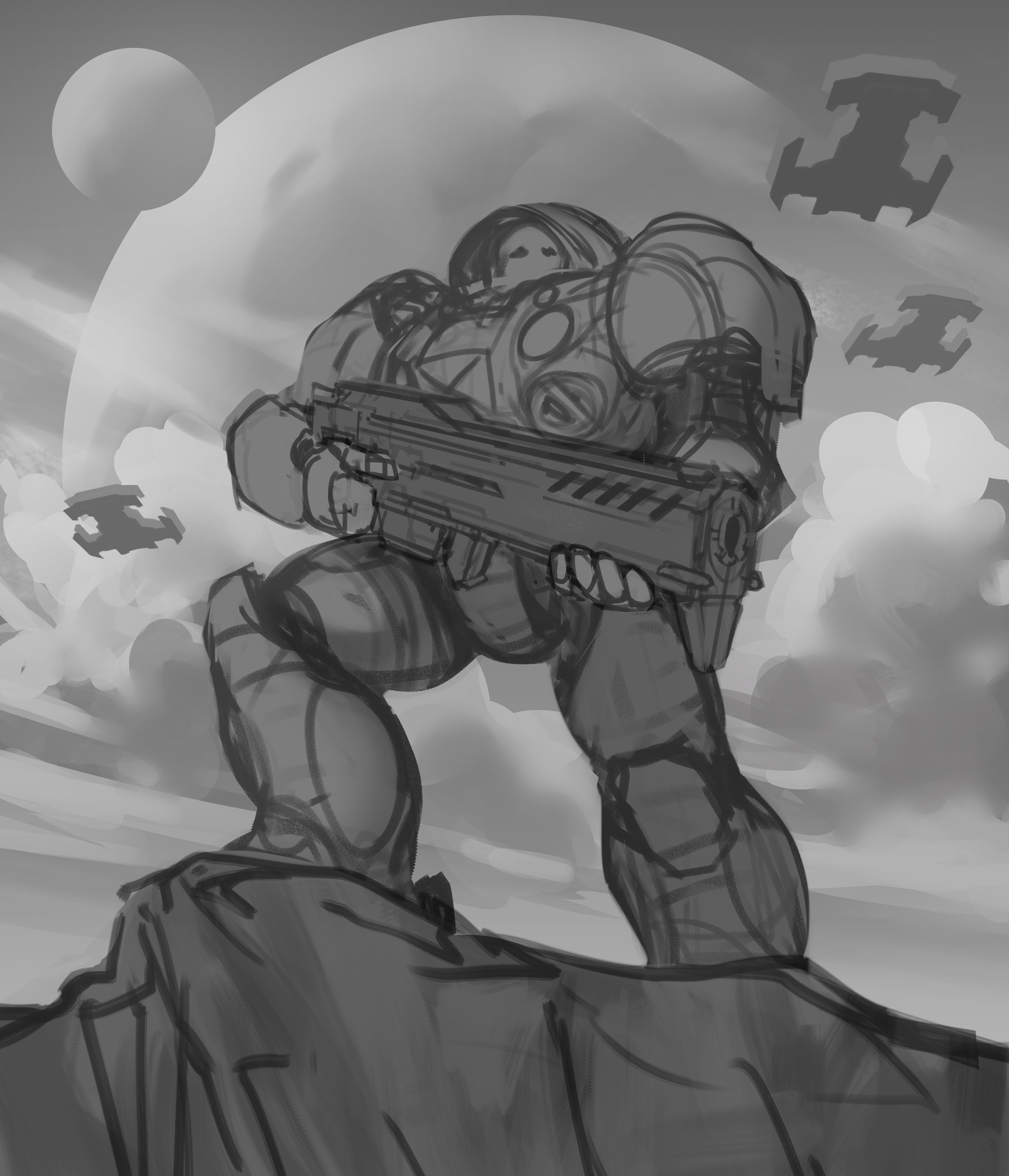 Starcraft marine - remaster d'une vieille illus par dentifreaks