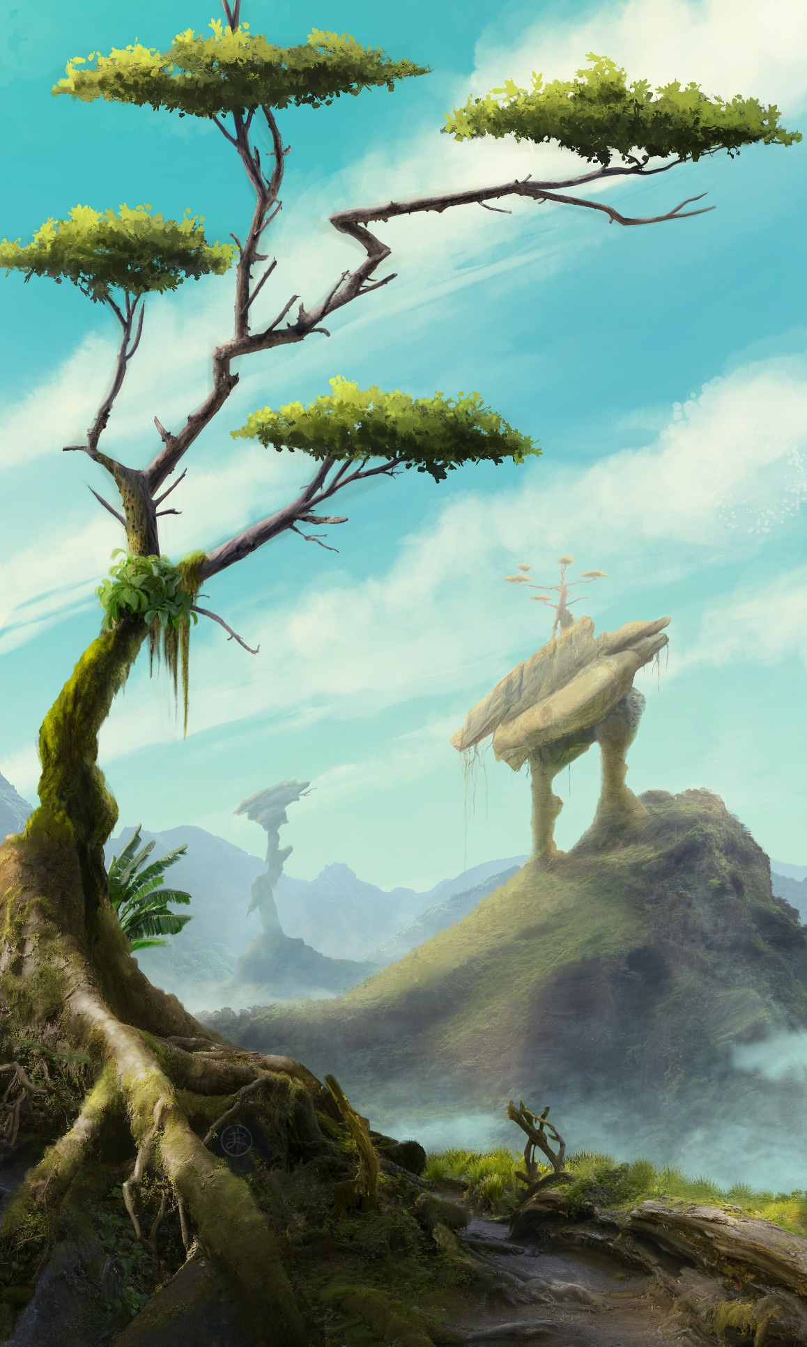 Paysage verdoyant par Esther