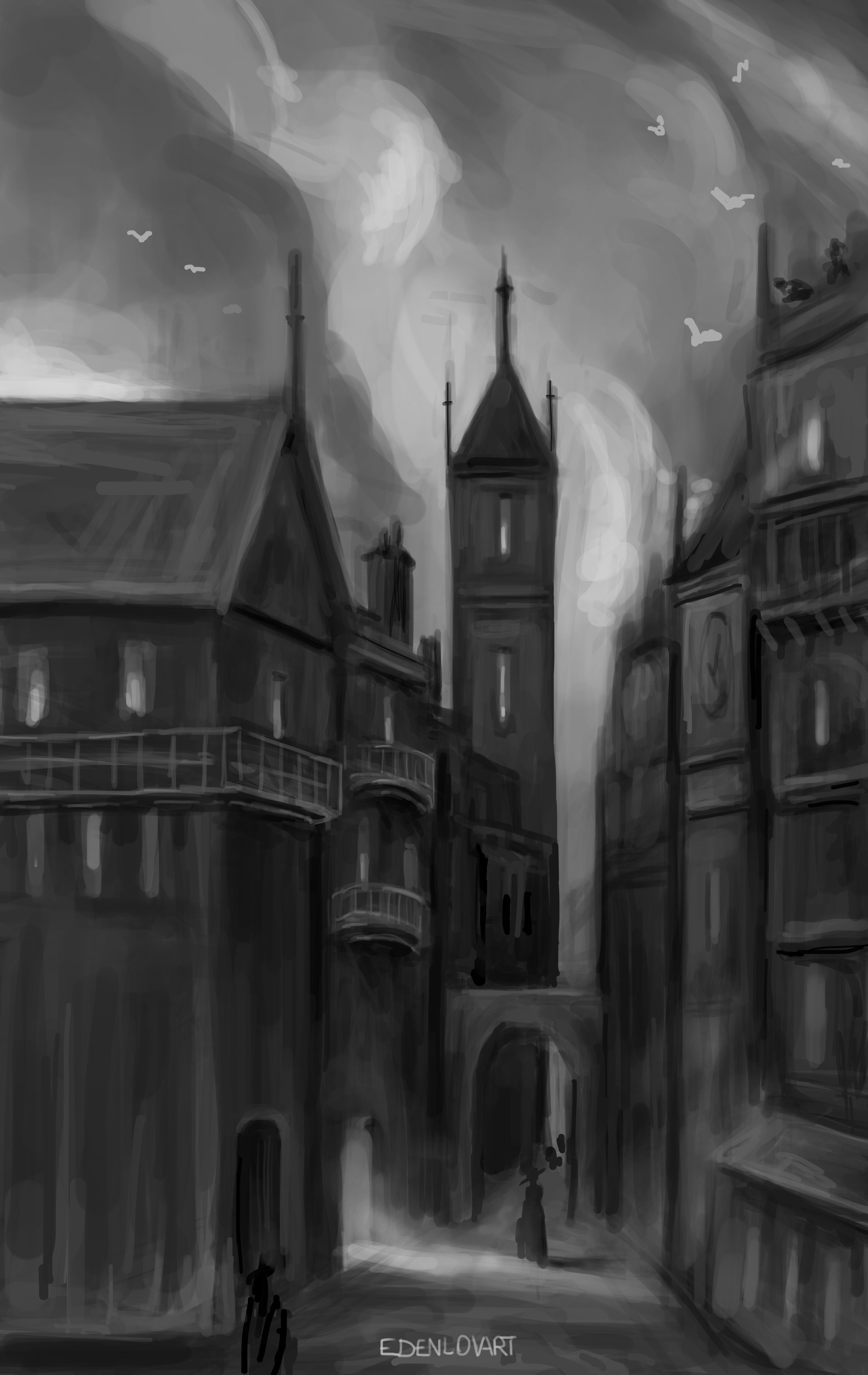 Ville dark fantasy par Edenlovart