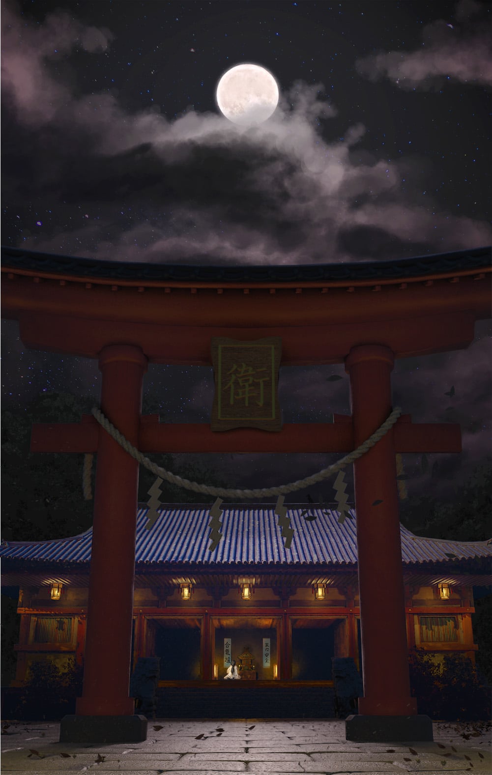Temple au clair de lune par SoPic
