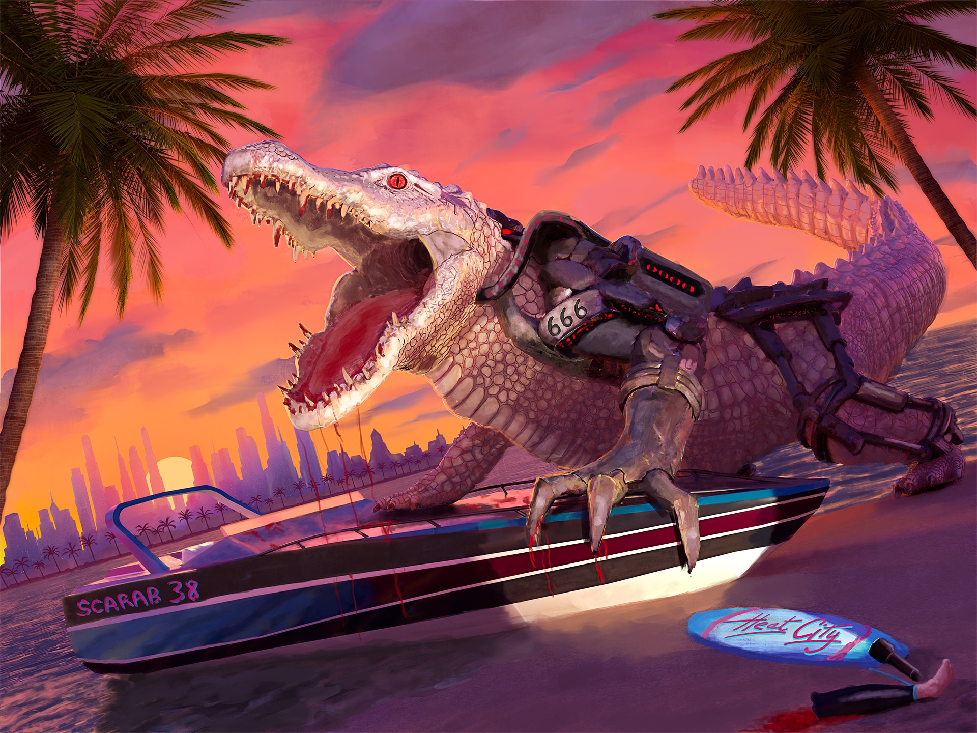 The Hellgator - l'alligator mutant des bio-hackers par Horus