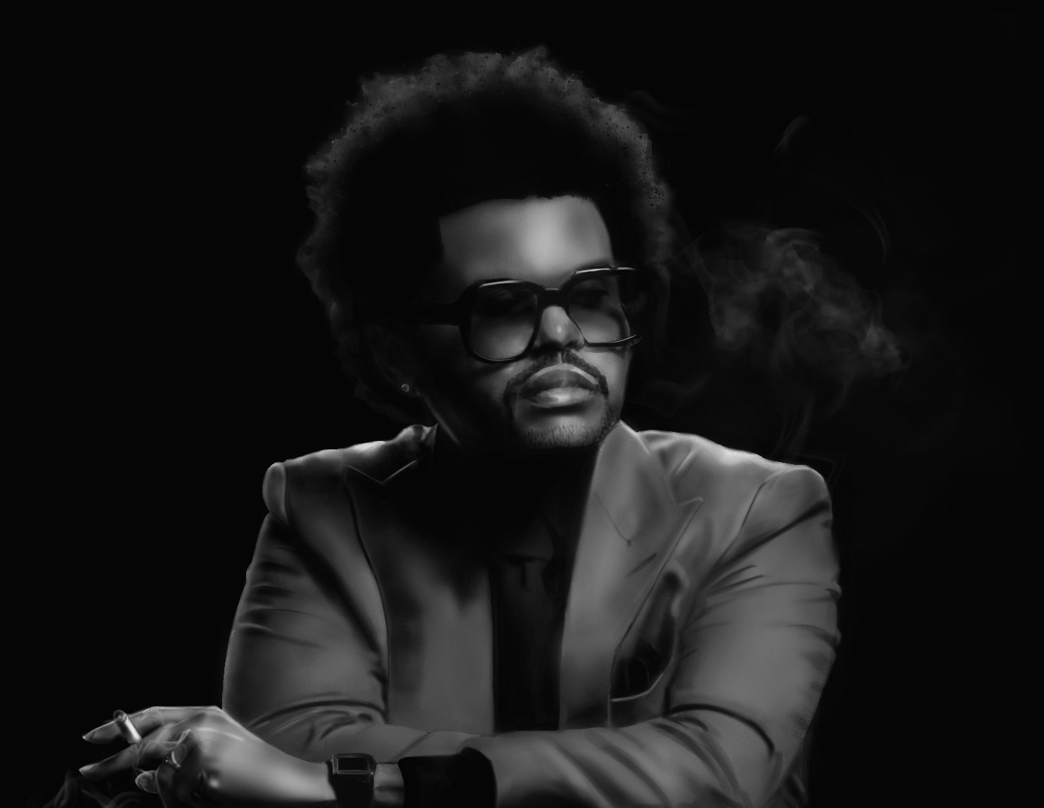 The Weeknd : Etude en valeurs de gris par nets0und