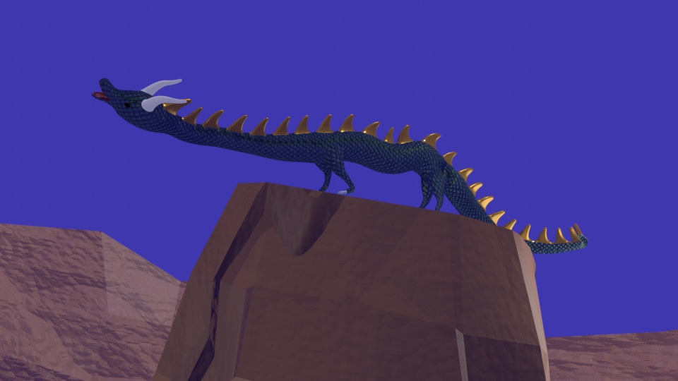 Dragon dans les rochers par Laurence Veron-Dor