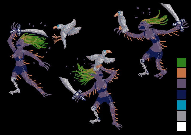 Défi janvier 2025 - Croquis de personnage d'imagination par Laurence Veron-Dor