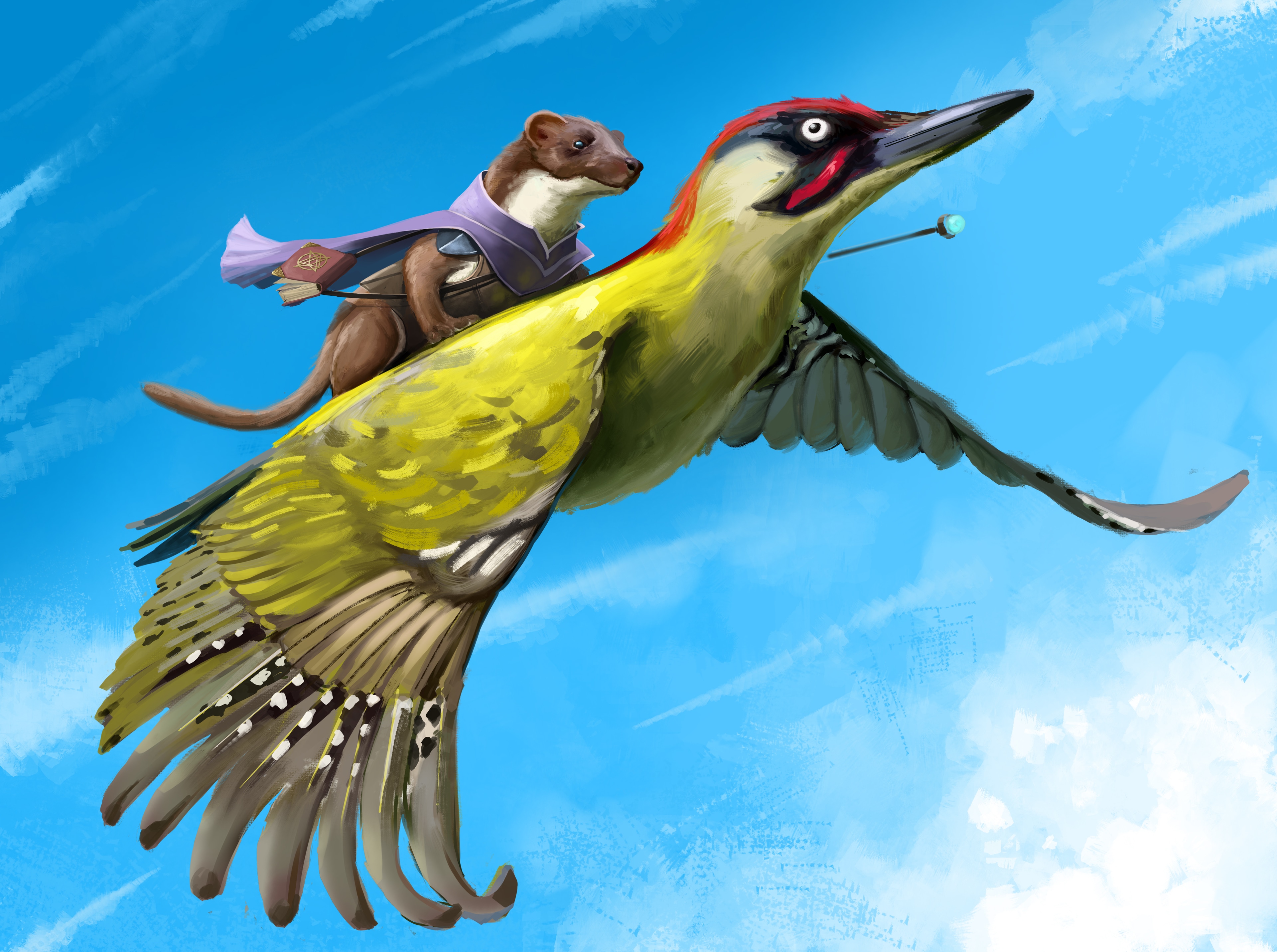 WEASEL AND GREENWOODPECKER par Moscardino