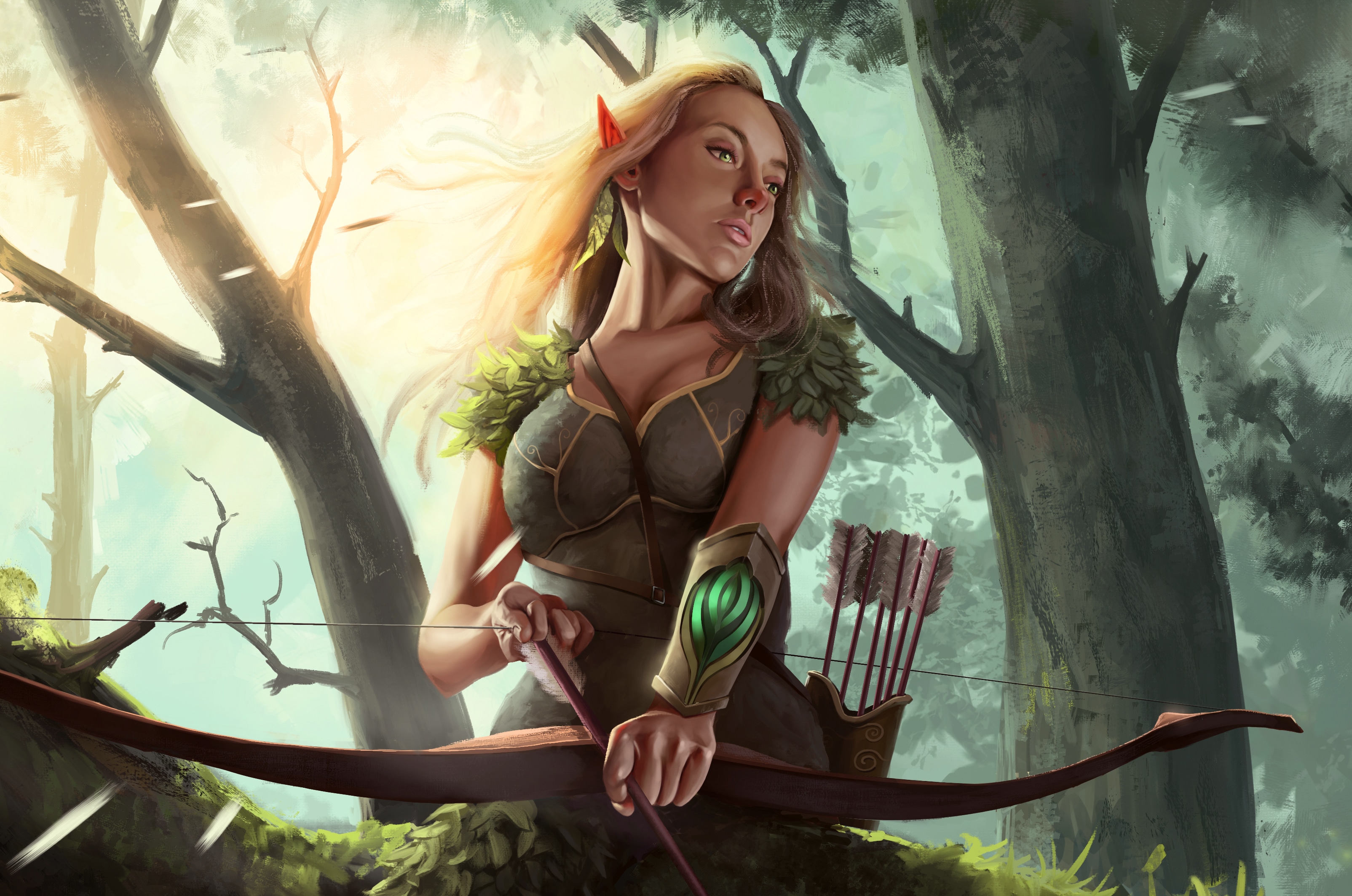 Archère elfe embusquée (final :) ) par Moscardino