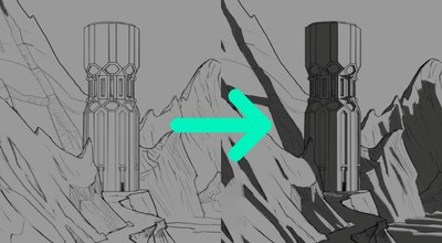 Évite des digital paintings "plats" grâce aux valeurs et ombres