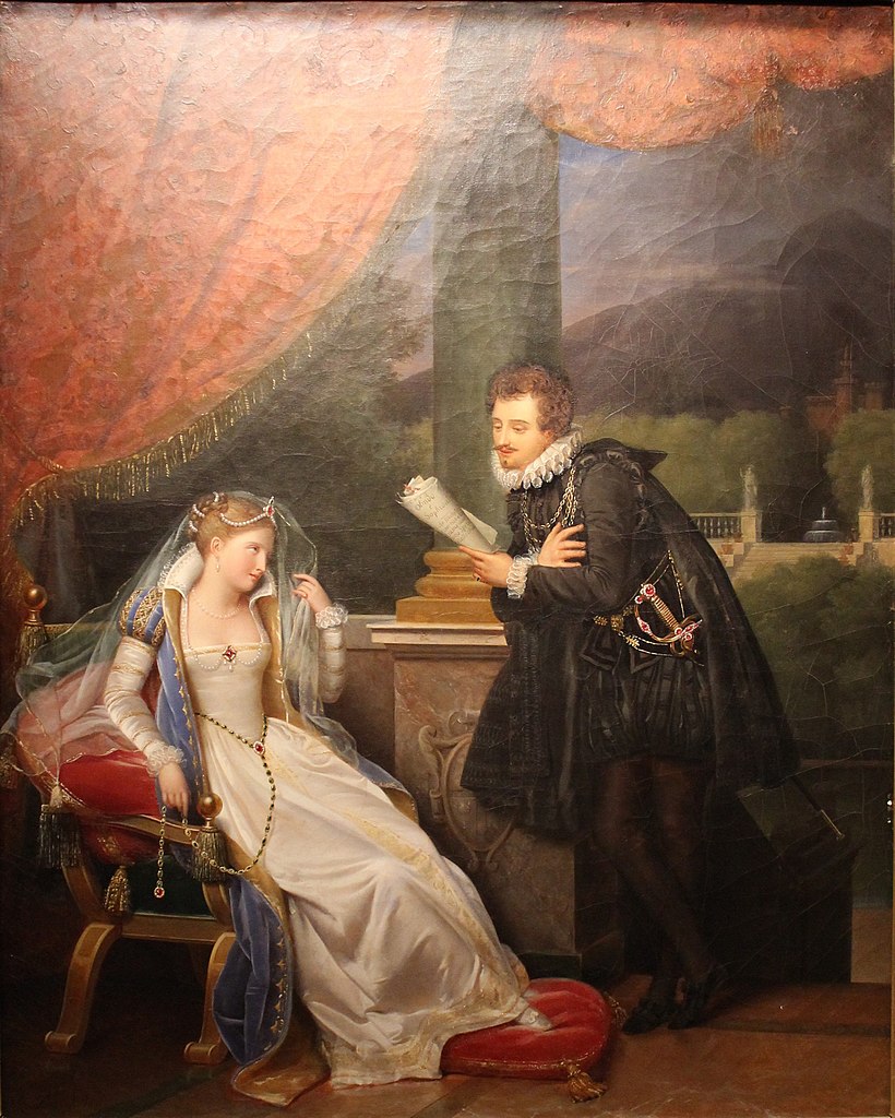 Louis Ducis, Le Tasse lisant des vers à Eléonore d'Este, musée Napoléon Turgoviste, 1812
