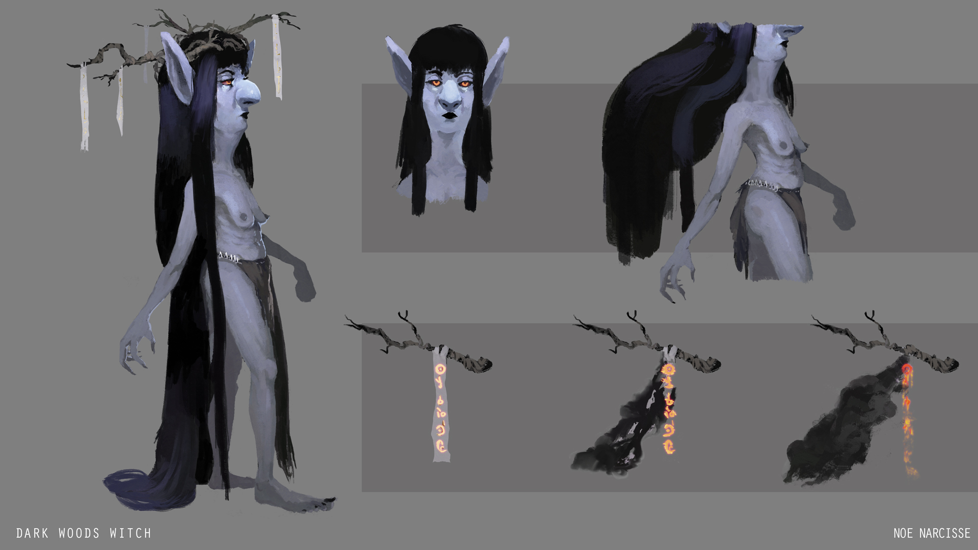 dark woods witch concept