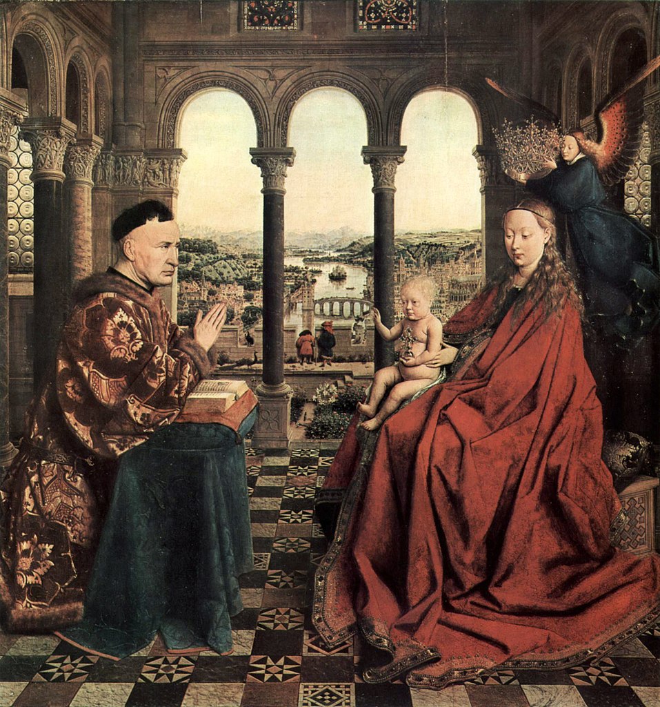 Jan van Eyck, la Vierge au chancelier Rolin, 1435, Louvre