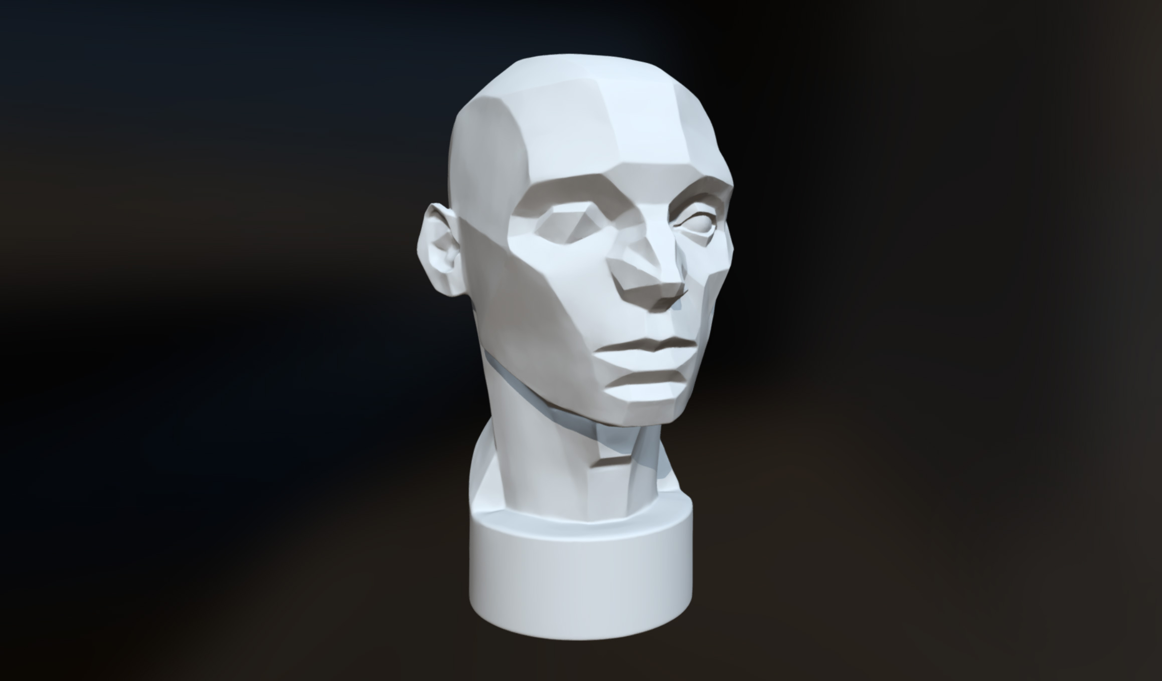 ombre sur un visage 3D