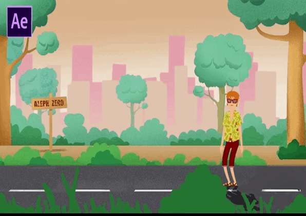 after effect dame fait une promenade par Ancien membre