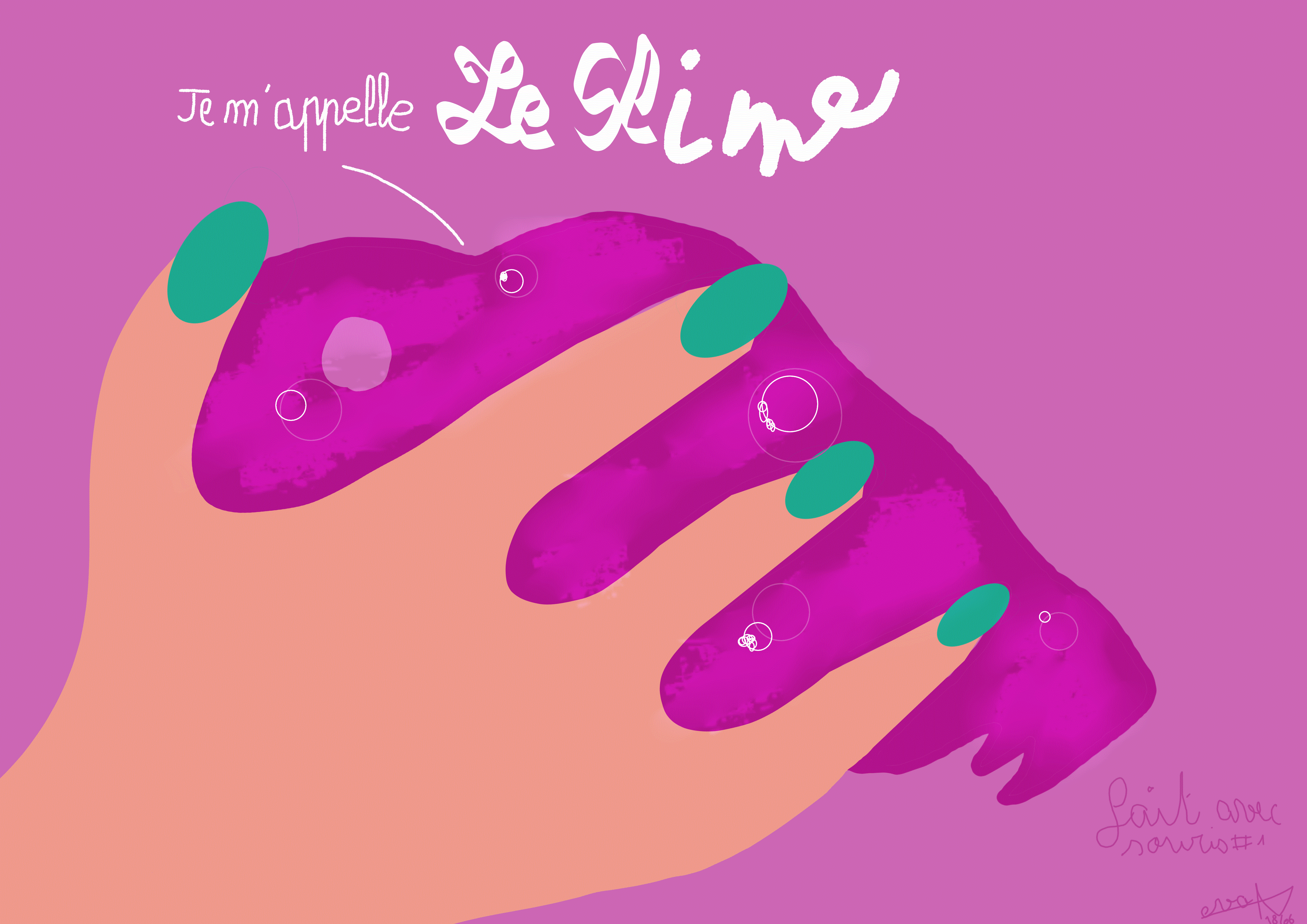 Slime et main fait avec la souris #1 par Vava_03